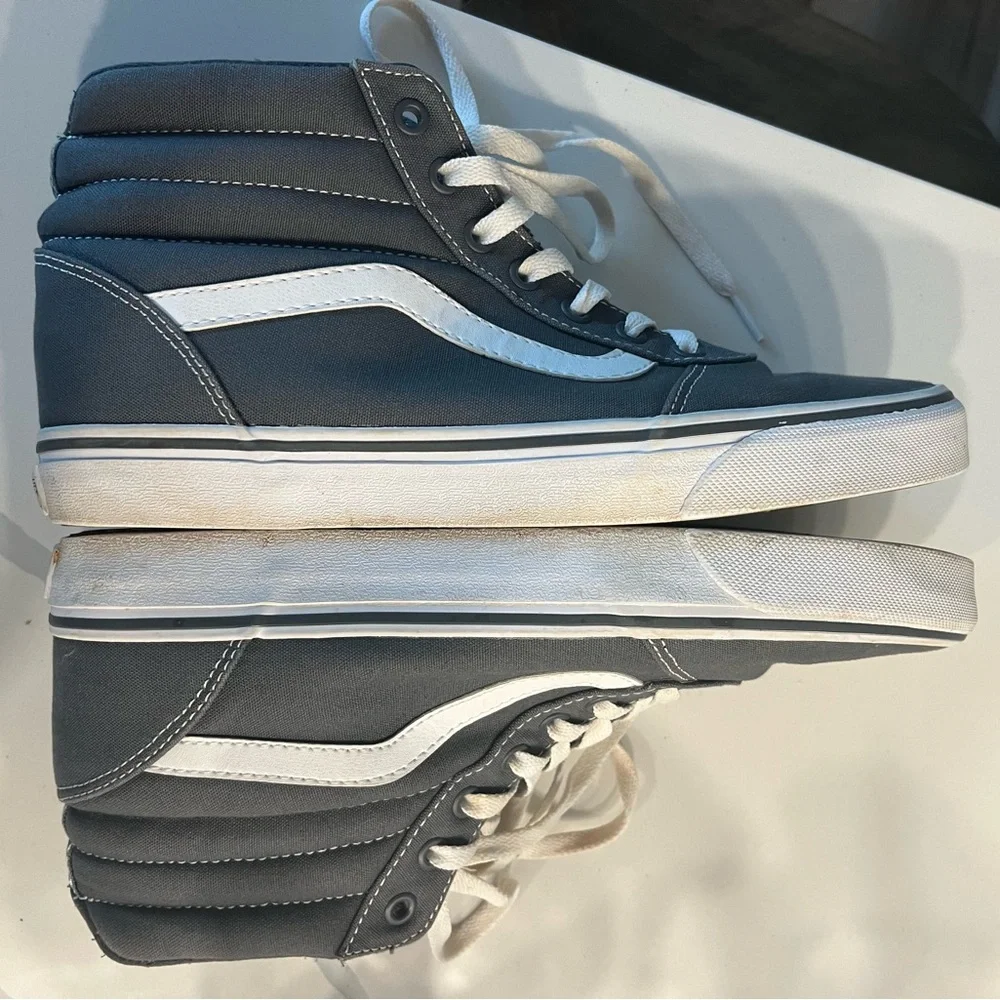 VANS Hi Top Skate Sneakers Gray/White Womens Size‎ 10 - Picture 7 of 11